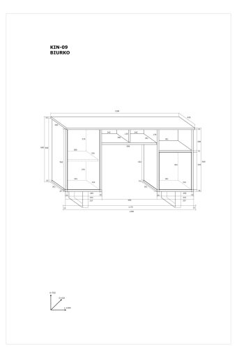 King íróasztal 2 ajtó - Fekete - Fényes fekete