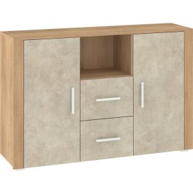   Notti komód 2 ajtó 2 fiók - Cremona tölgy - Granada mandula - Cremona tölgy