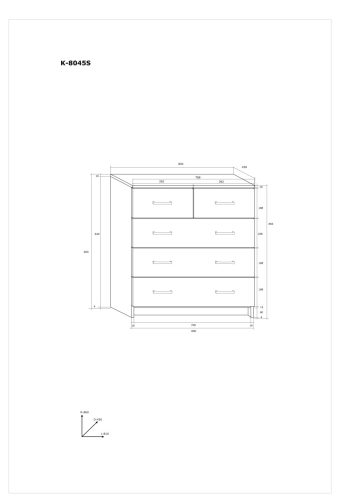 Komód 5 fiók K-8045S - Cremona tölgy
