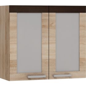   Milo W80PN felső 80 cm széles 2-ajtós üveges konyhaszekrény elem