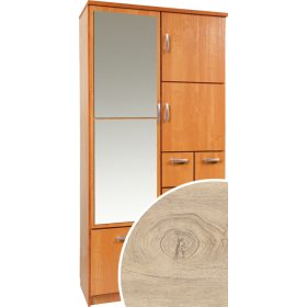   Barcelona 100 Z előszoba szekrény tükörrel - Endgrain tölgy