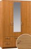 Wenecja 2 gardróbszekrény 3 ajtó 2 fiók tükörrel - Artisan tölgy