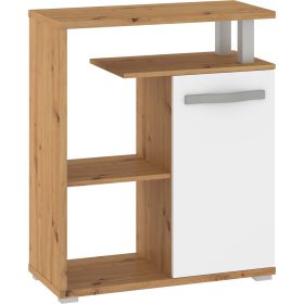   Angel alacsony könyvespolc 1 ajtó - Artisan tölgy - Fehér