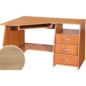   Sevilla sarok számítógépasztal 3 fiók jobbos - Cremona tölgy