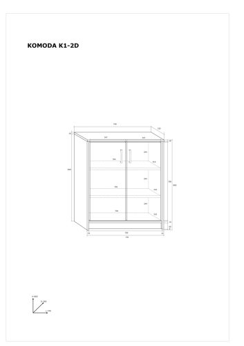 Komód 2 ajtó K1-2D - Artisan tölgy