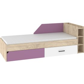   Pax 90P ágykeret 2 fiók jobbos - Endgrain tölgy - Fehér - Levendula