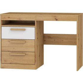   Maximus íróasztal 3 fiók - Artisan tölgy - Fényes fehér