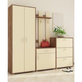 Előszoba bútor szett 3 - Tobacco tölgy - Krém