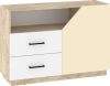 Pax 120 komód 1 ajtó 2 fiók - Endgrain tölgy - Fehér - Krém