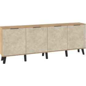 Sven komód 4 ajtó - Cremona tölgy - Granada mandula