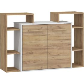 Rio komód 2 ajtó - Fehér tölgy - Arany tölgy