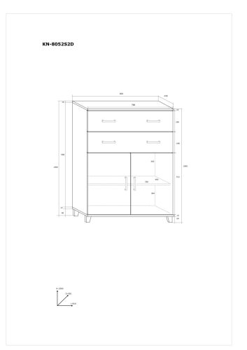 Komód 2 ajtó 2 fiók KN-8052S2D - Grange tölgy