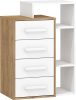 Rio komód 4 fiók jobbos - Burgundy tölgy - Fehér
