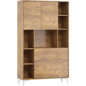   Megan 2 többfunkciós szekrény felhajtható asztallappal 3 ajtó - Burgundy tölgy