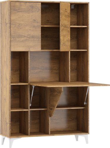 Megan 2 többfunkciós szekrény felhajtható asztallappal 3 ajtó - Burgundy tölgy