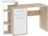 Rio íróasztal 1 ajtó 1 fiók balos - Endgrain tölgy - Fehér