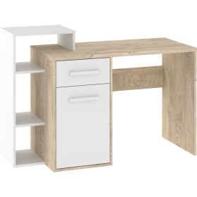   Rio íróasztal 1 ajtó 1 fiók balos - Endgrain tölgy - Fehér