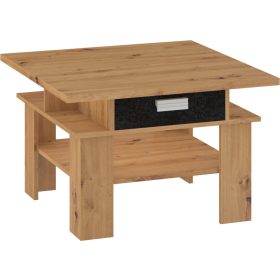   Solo dohányzóasztal 2 fiók - Artisan tölgy - Beton fekete