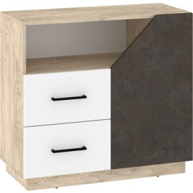   Pax 90 komód 1 ajtó 2 fiók - Endgrain tölgy - Fehér - Granada barna